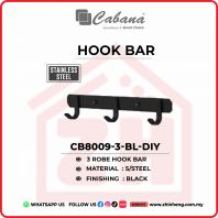 CABANA HOOK BAR CB8009-3-BL-DIY CABANA HOOK BAR CB8009-3-BL-DIY