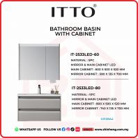        ITTO BATHROOM BASIN WITH CABINET IT-2533LED-60 + IT-2533LED-80