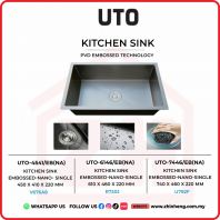UTO PVD EMBOSSED KITCHEN SINK UTO-4541/EB(NA) + UTO-6146/EB(NA) + UTO-7446/EB(NA)