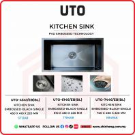        UTO PVD EMBOSSED KITCHEN SINK UTO-4541/EB(BL) + UTO-6146/EB(BL) + UTO-7446/EB(BL)