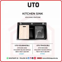        UTO VOLCANO FEATURES KITCHEN SINK UTO-VOL6846/(BL) + UTO-754VOL(BL)