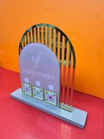 Customised Acrylic Display Stand with Gold Mirror Effect