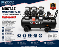 MOSTAZ MSAC10065-OL MOSTAZ OIL FREE AIR COMPRESSOR (100LTR 650W X 3)