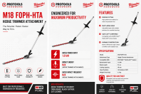 Milwaukee M18 FOPH-HTA QUIK-LOK Hedge Trimmer Attachment