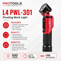 L4 USB 500 Max Lumens Rechargeable Pivoting Work Light
