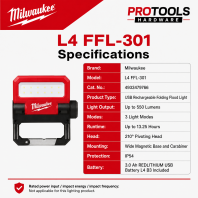 L4 USB 550 Max Lumens Rechargeable Folding Floodl Light