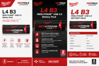 Milwaukee L4 B3 REDLITHIUM™ USB 3.0Ah Battery Pack
