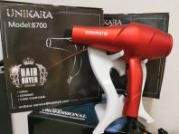 UNIKARA 8700 IONIC HAIR DRYER BLACK/RED