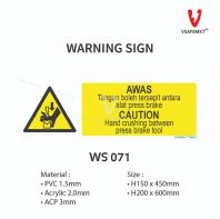 WS 071 - AWAS - Tangan boleh tersepit antara alat press brake-80