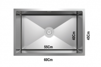 SLINE SUS304 6045 UNDER-MOUNT SQUARE SINGLE BOWL (BODY 1.0MM ~ Edge 3.0MM) - 00600J (V) SLINE SUS304 6045 UNDER-MOUNT SQUARE SINGLE BOWL (BODY 1.0MM ~ Edge 3.0MM) - 00600J (V)