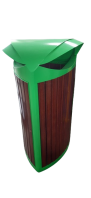 Green EcoWood Urban Outdoor Litter Bin - MOB-2502PC-TRI-HAT