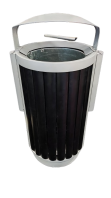 Contemporary Outdoor Litter Bin with Integrated Ashtray - MOB-2503PC-G