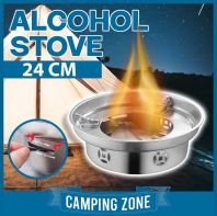 24CM Thickened Stainless Steel Windproof Alcohol Stove Small Hot Pot Liquid Solid Camping