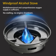 Portable Windproof Alcohol Stove Mini Hot Pot Cooker for Outdoor Camping Home Picnic Anti-Slip �ƾ�¯����