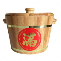 6kg 12kg Wooden Rice Barrel Bucket  ����ʵľ��Ͱ