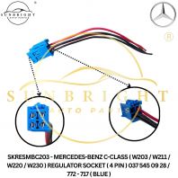 SKRESMBC203 - MERCEDES-BENZ C-CLASS ( W203 / W211 / W220 / W230 ) REGULATOR SOCKET ( 4 PIN ) 037 545 09 28 / 772 - 717 ( BLUE )