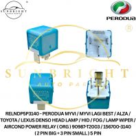 RELNDP5P3140 - PERODUA MYVI / MYVI LAGI BEST / ALZA / TOYOTA / LEXUS DENSO HEAD LAMP / HID / FOG / LAMP WIPER / AIRCOND POWER RELAY ( ORG ) 90987-T2003 / 156700-3140 ( 2 PIN BIG + 3 PIN SMALL ) 5 PIN
