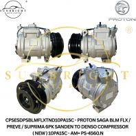 CPSESDPSBLMFLXTND10PA15C - PROTON SAGA BLM FLX / PREVE / SUPRIMA 6PK SANDEN TO DENSO COMPRESSOR ( NEW ) 10PA15C - AM= PS-4560.N