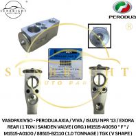 VASDPAXIVSO - PERODUA AXIA / VIVA / ISUZU NPR '13 / EXORA REAR ( 1 TON ) SANDEN VALVE ( ORG ) M1515-A0050 " F " / M1515-A0100 / 88515-BZ110 ( 1.0 TONNAGE ) TGK ( V SHAPE )