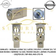 NISSAN LIVINA '13 / LATIO / SYLPHY / URVAN '13 / '17 E26 NV350 / SERENA '11 C26 / NV200 VALVE ( JAPAN ) FUJIKOKI - 10QTEX-20 / WF=BVL-NIS-LTO-FK