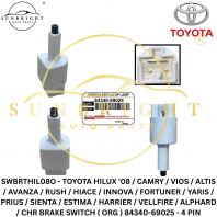 TOYOTA HILUX '08 / CAMRY / VIOS / ALTIS / AVANZA / RUSH / HIACE / INNOVA / FORTUNER / YARIS / PRIUS / SIENTA / ESTIMA / HARRIER / VELLFIRE / ALPHARD / CHR BRAKE SWITCH ( ORG ) 84340-69025 - 4 PIN