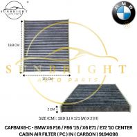 BMW X6 F16 / F86 '15 / X6 E71 / E72 '10 CENTER CABIN AIR FILTER ( PC ) IN ( CARBON ) 9194098