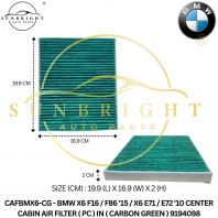 BMW X6 F16 / F86 '15 / X6 E71 / E72 '10 CENTER CABIN AIR FILTER ( PC ) IN ( CARBON GREEN ) 9194098