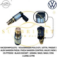 VACSDVWPOLGTIL - VOLKSWAGEN POLO GTI / JETTA / PASSAT / AUDI SANDEN PXE16 / PXE14 SANDEN CONTROL VALVE ( NEW ) CS-7772002 - BLACK SOCKET - 105454 / 8415 / 8416 / 1706 ( LONG ) 2 PIN