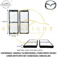 MAZDA 2 '12 NEW MODEL / FORD FIESTA '08 MK7 CABIN AIR FILTER ( SET ) DG81V3101 / D651-61-J6X
