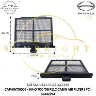 HINO 700 '06 P11C CABIN AIR FILTER ( PC ) 52442294