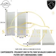 CAFP30815T9 - PEUGEOT 308 '15 T9 / 508 '18 VALEO CABIN AIR FILTER ( SET ) 9804163480 / 3380