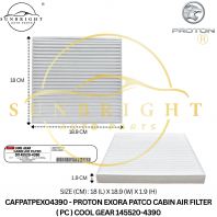 PROTON EXORA PATCO CABIN AIR FILTER ( PC ) COOL GEAR 145520-4390