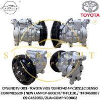 CPSENDTVIO03 - TOYOTA VIOS '03 NCP42 4PK 10S11C DENSO COMPRESSOR ( NEW ) AM=CP-6002.N / TFF11101 / TFF045080 / CS-0469053 / ZUA=COMP-Y00002