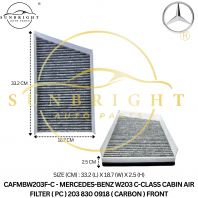 MERCEDES-BENZ W203 C-CLASS CABIN AIR FILTER ( PC ) 203 830 0918 ( CARBON ) FRONT