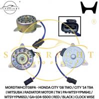 MORDTWHCIT08PA - HONDA CITY '08 TMO / CITY '14 T9A ( MITSUBA ) RADIATOR MOTOR ( TW ) PA=MTSY-YPM641 / MTSY-YPM653 / GA=104-5500 ( RED / BLACK ) CLOCK WISE