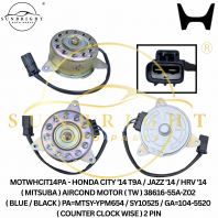 MOTWHCIT14PA - HONDA CITY '14 T9A / JAZZ '14 / HRV '14 ( MITSUBA ) AIRCOND MOTOR ( TW ) 38616-55A-Z02 ( BLUE / BLACK ) PA=MTSY-YPM654 / SY10525 / GA=104-5520 ( COUNTER CLOCK WISE ) 2 PIN