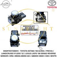 SNSRTEST08WHI - TOYOTA ESTIMA '08 ACR50 / PREVIA / LANDCRUISE R FJ200 '12 / LEXUS LX570 '08 DENSO REVERSE SENSOR ( ORG ) 89341-28450-AO / 188400-0840 ( 040 ) WHITE