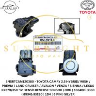 SNSRTCAM120380 - TOYOTA CAMRY 2.5 HYBRID/ WISH / PREVIA / LAND CRUISER / AVALON / VENZA / SIENNA / LEXUS RX270/350 '12 DENSO REVERSE SENSOR ( ORG ) 188400-0380 ( 89341-33190 ) 1D4 ( 6 PIN ) SILVER