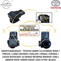SNSRTCAM120100 - TOYOTA CAMRY 2.5 HYBRID/ WISH / PREVIA / LAND CRUISER / AVALON / VENZA / SIENNA / LEXUS RX270/350 '12 DENSO REVERSE SENSOR ( ORG ) 188400-0100 ( 89341-33210 ) 218 ( 6 PIN ) BLACK