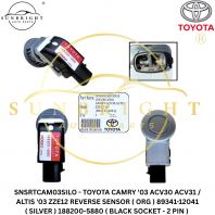SNSRTCAM03SILO - TOYOTA CAMRY '03 ACV30 ACV31 / ALTIS '03 ZZE12 REVERSE SENSOR ( ORG ) 89341-12041 ( SILVER ) 188200-5880 ( BLACK SOCKET - 2 PIN )