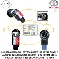 SNSRTCAM03BLAO - TOYOTA CAMRY '03 ACV30 ACV31 / ALTIS '03 ZZE12 REVERSE SENSOR ( ORG ) 89341-12041 ( BLACK ) 188200-5880 ( BLACK SOCKET - 2 PIN )