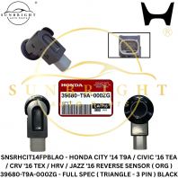 SNSRHCIT14FPBLAO - HONDA CITY '14 T9A / CIVIC '16 TEA / CRV '16 TEX / HRV / JAZZ '16 REVERSE SENSOR ( ORG ) 39680-T9A-000ZG - FULL SPEC ( TRIANGLE - 3 PIN ) BLACK
