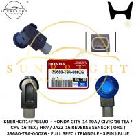 SNSRHCIT14FPBLUO  - HONDA CITY '14 T9A / CIVIC '16 TEA / CRV '16 TEX / HRV / JAZZ '16 REVERSE SENSOR ( ORG ) 39680-T9A-000ZG - FULL SPEC ( TRIANGLE - 3 PIN ) BLUE