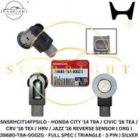 SNSRHCIT14FPSILO - HONDA CITY '14 T9A / CIVIC '16 TEA / CRV '16 TEX / HRV / JAZZ '16 REVERSE SENSOR ( ORG ) 39680-T9A-000ZG - FULL SPEC ( TRIANGLE - 3 PIN ) SILVER