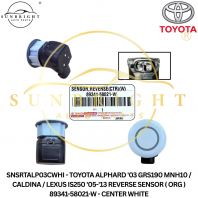 SNSRTALP03CWHI - TOYOTA ALPHARD '03 GRS190 MNH10 / CALDINA / LEXUS IS250 '05-'13 REVERSE SENSOR ( ORG ) 89341-58021-W - CENTER WHITE