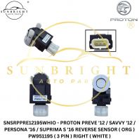 SNSRPPRE12195WHIO - PROTON PREVE '12 / SAVVY '12 / PERSONA '16 / SUPRIMA S '16 REVERSE SENSOR ( ORG ) PW951195 ( 3 PIN ) RIGHT ( WHITE )