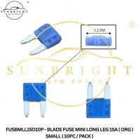 FUSBMLL15O10P - BLADE FUSE MINI LONG LEG 15A ( ORG ) SMALL ( 10PC / PACK )