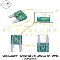 FUSBMLL30100P - BLADE FUSE MINI LONG LEG 30A - SMALL ( 100PC / PACK )