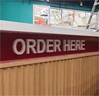 Papan Tanda Akrilik untuk Kaunter Pesanan (tersuai)