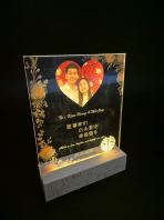 Customised Wedding Gift Acrylic stand with Light